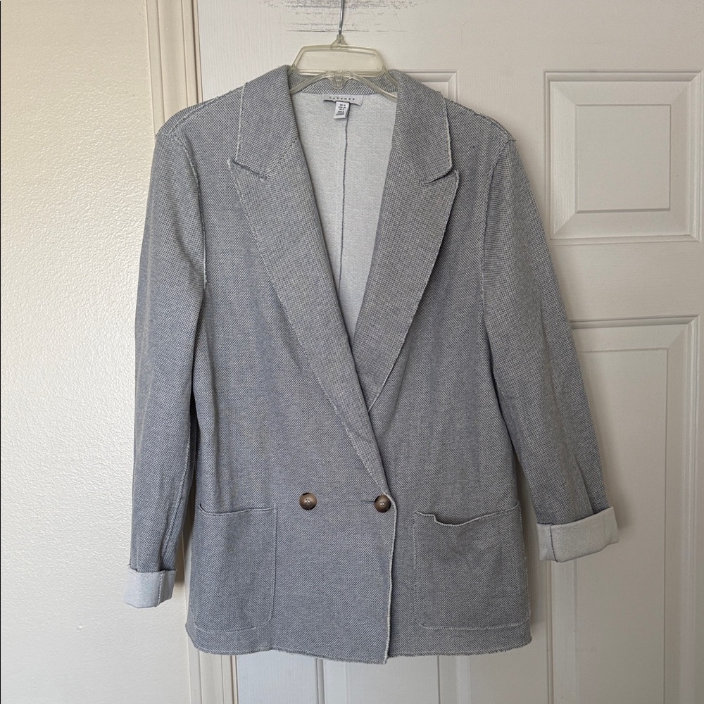 Topshop Light Gray Blazer with Button Detail